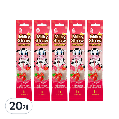 홈앤키즈 밀키스트로우 딸기맛 30g 6g x 5p, 100개