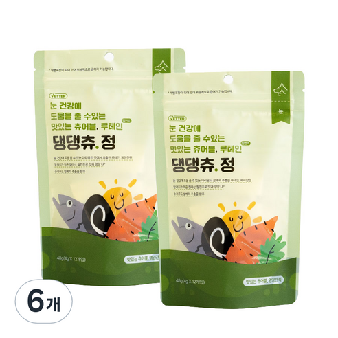 베터 반려동물 댕댕츄정 영양제 12p, 눈물개선/눈건강, 6개