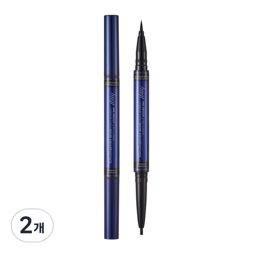 fmgt 잉크 프루프 2 in 1 아이라이너 0.6g, 2개, 01블랙