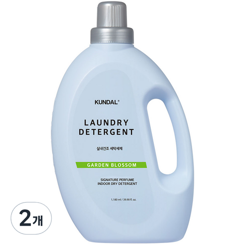 쿤달 퍼퓸 초고농축 실내건조 세탁세제 본품 가든블라썸향, 1180ml, 2개