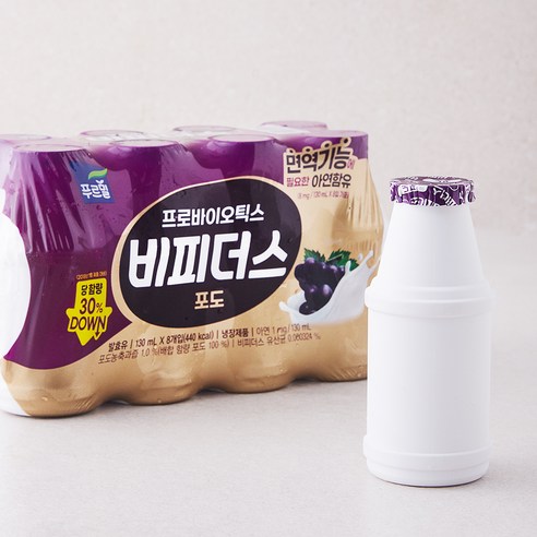 푸르밀 프로바이오틱스 비피더스 포도 요구르트, 130ml, 8개입, 1개