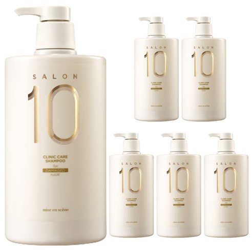 미쟝센 살롱 플러스 클리닉 10 샴푸 손상모발용, 990ml, 6개