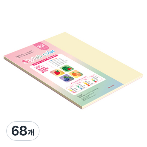 종이문화 SS 스타일리쉬 시즌 두꺼운 혼합색지 205g 03 Fall, 8절, 68개