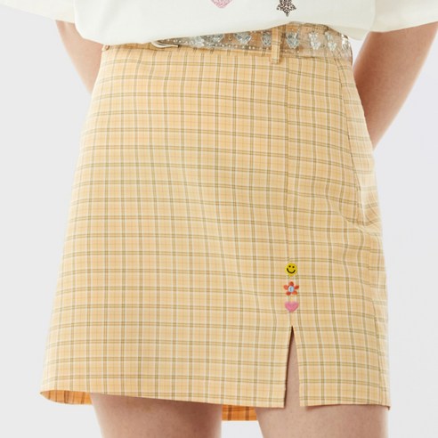 ROLAROLA★韓国大人気★CHECK CLEAR BELT SKIRT SK-21145 MUSINSA | ROLAROLA (SK-21145) CHECK CLEAR BELT SKIRT YELLOW