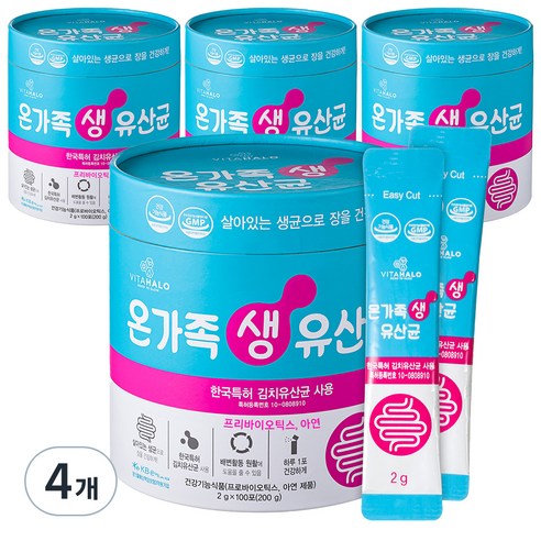 비타할로 온가족 생 유산균, 200g, 4개