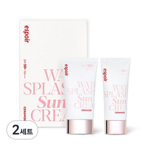 에스쁘아 워터 스플래쉬 선크림 세라마이드 SPF50+ PA++++ 60ml+30ml, 60ml, 2세트
