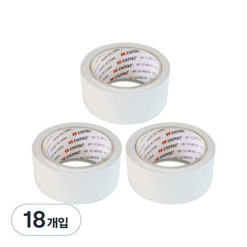 엠파이어 산업용 양면테이프 48mm x 20m, 화이트 반투명, 18개입