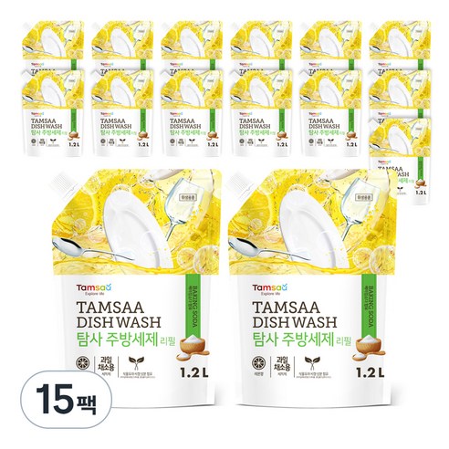 탐사 주방세제 리필, 15팩, 1.2L