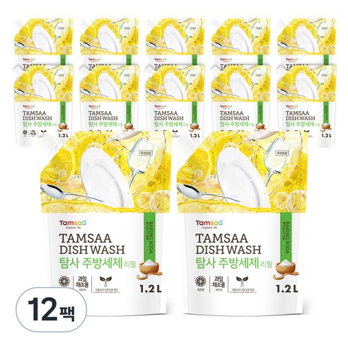 탐사 주방세제 리필, 1.2L, 12개