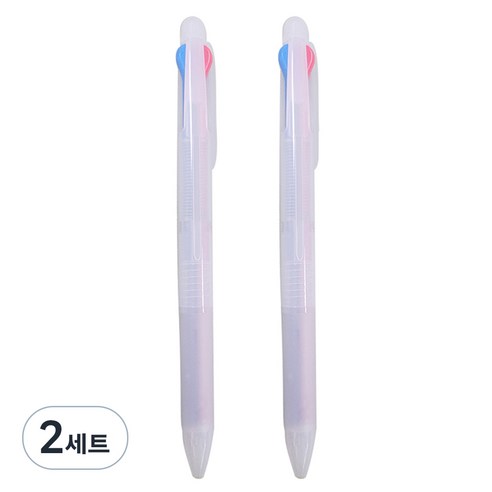 문구담 삼색펜 2p, 검정 + 파랑 + 빨강(삼색펜), 2세트