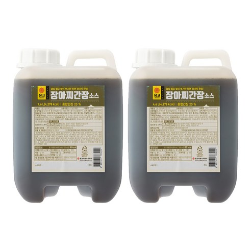 몽고식품 장아찌 간장 소스, 4.6L, 2개