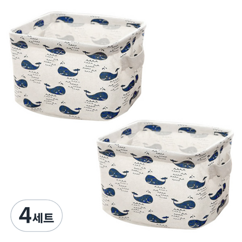 더자카 패브릭 사각 바스켓 2종, J타입, 4세트