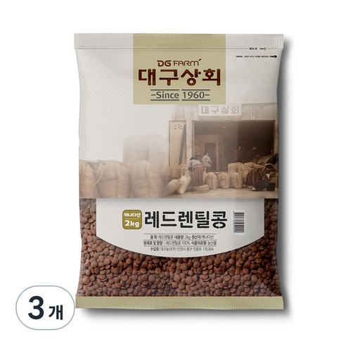 대구상회 레드렌틸콩, 2kg, 3개