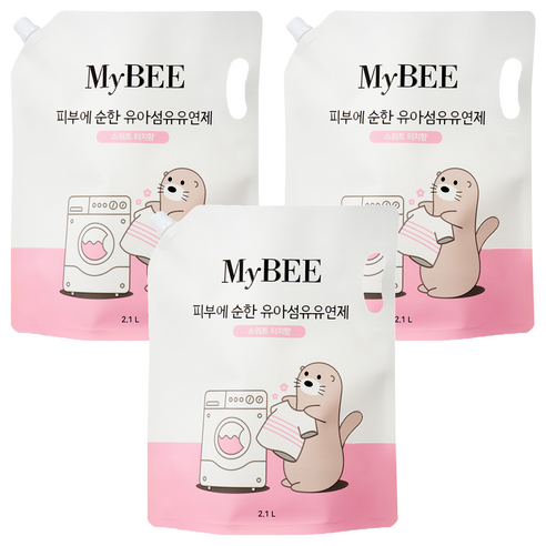 마이비 피부에순한 유아섬유유연제 스위트터치 리필, 3개, 2.1L