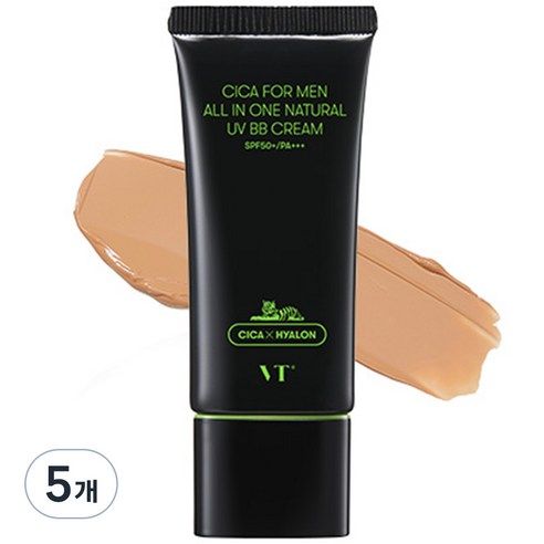 VT 시카 포맨 올인원 내추럴 UV BB크림 30ml, 어두운 피부용, 5개