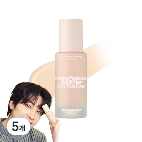 더페이스샵 잉크래스팅 파운데이션 슬림핏 뉴 35ml, N201, 5개