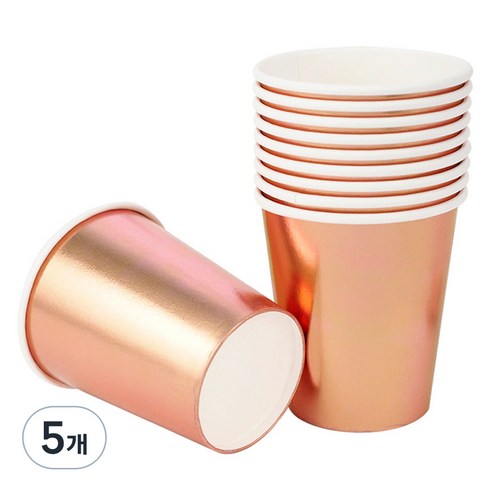메탈릭 파티컵 로즈골드 240ml, 30개입, 5개