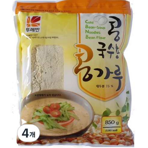 뚜레반 콩국수용 콩가루, 850g, 4개