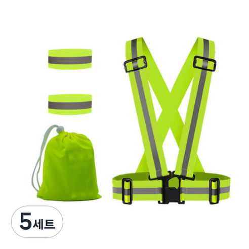 나이스킴 작업 형광 벨트 세트 그린, 5세트