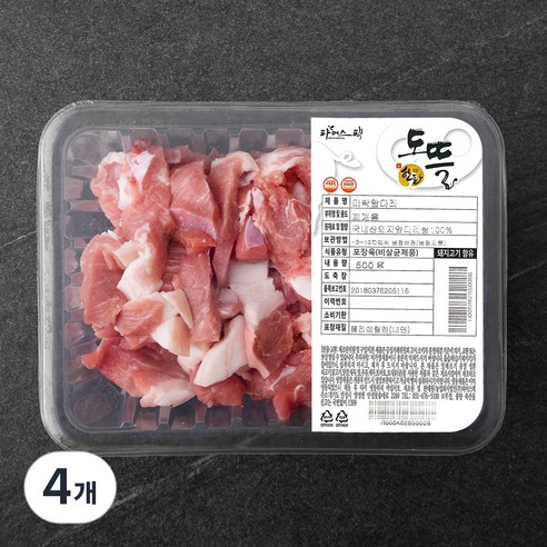 파머스팩 한돈 미박앞다리 찌개용 (냉장), 500g, 4개