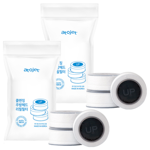 아토젯 클렌징 주방 헤드 리필 필터 3개입, 2개