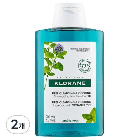 클로란 아쿠아민트 쿨링 샴푸 아쿠아민트향, 200ml, 2개