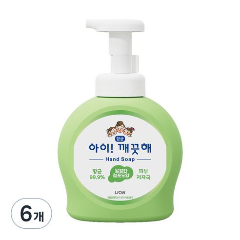 아이깨끗해 향균 폼 핸드솝 청포도향, 490ml, 6개