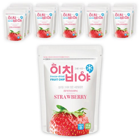 이치비야 동결건조 과일칩 딸기, 15g, 12개