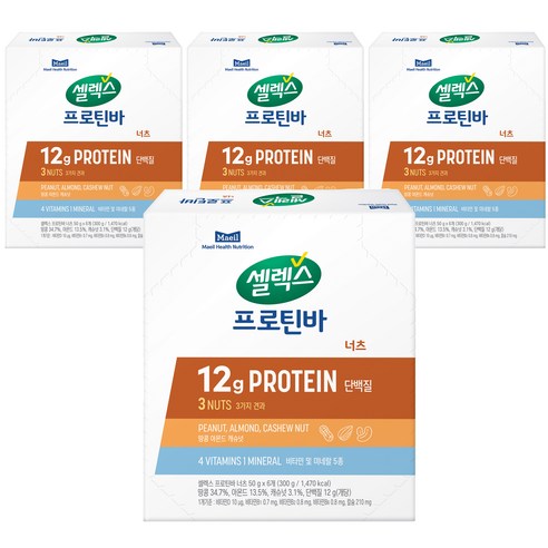 셀렉스 프로틴바 너츠 50g x 6p, 300g, 4개