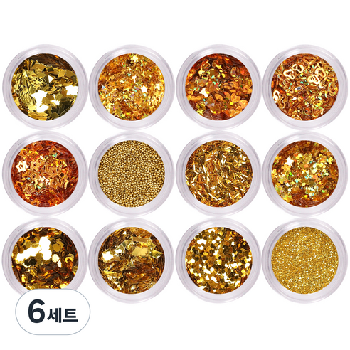 메이브라운 패키지 네일글리터 M10110, 골드, 6세트
