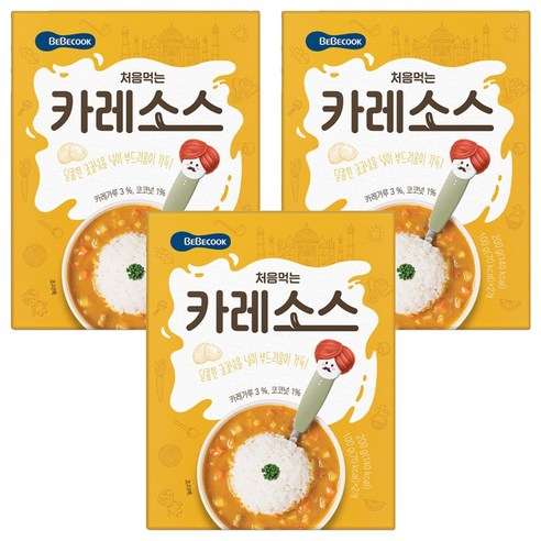 베베쿡 처음먹는 덮밥 소스, 카레, 200g, 3개