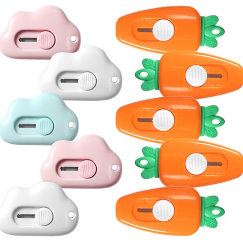 미니 구름 커터칼 5p + 미니 당근 커터칼 5p 세트, 랜덤발송(미니 구름 커터칼), 1세트
