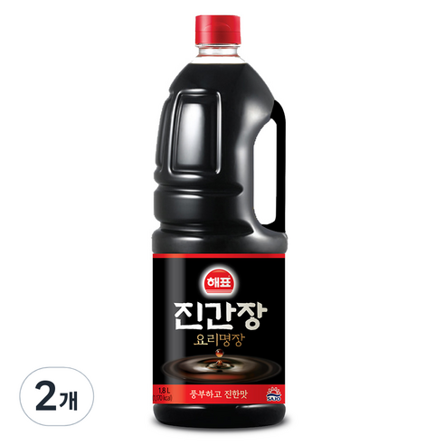 해표 진간장, 1.8L, 2개