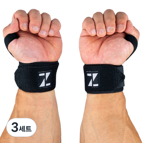 제로투히어로 슬림 손목보호대 한쌍, 3세트, 블랙