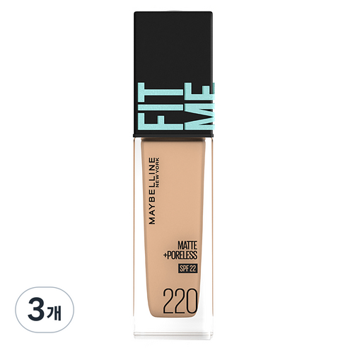 메이블린 핏미 파운데이션 30ml, 220호 내츄럴 베이지, 3개