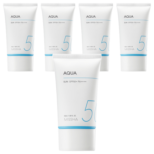 미샤 올 어라운드 세이프 블록 아쿠아 선크림 SPF50+ PA++++, 50ml, 5개