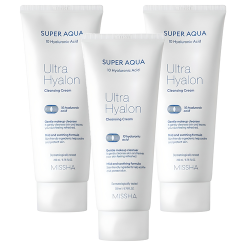미샤 수퍼 아쿠아 울트라 히알론 클렌징 크림, 200ml, 3개