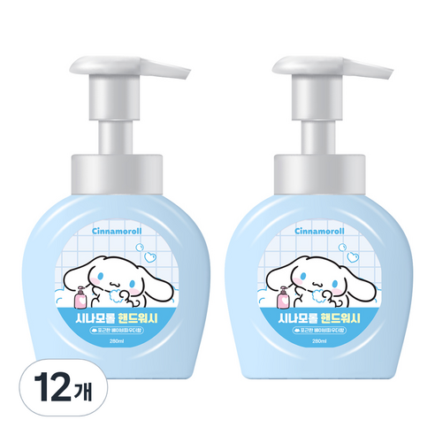 아텍스 시나모롤 핸드워시 베이비파우더향, 280ml, 12개