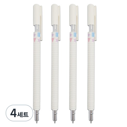 문구담 고급샤프 0.5mm 4p, 화이트, 4세트