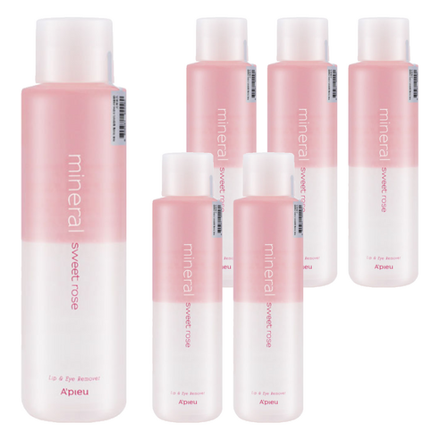 어퓨 미네랄 대용량 스윗로즈 립앤아이 리무버, 250ml, 6개