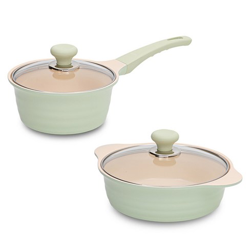 드림셰프 OSLO 인덕션 허브 냄비세트 2종, 혼합색상, 편수냄비 18cm + 전골냄비 22cm, 1세트