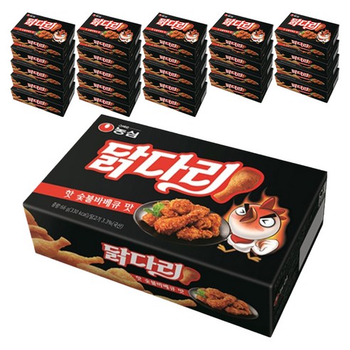농심닭다리 핫 숯불바베큐 맛, 66g, 24개
