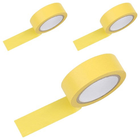 라이크존 접착 마킹 마스킹테이프 12mm x 50m, 옐로우, 3개