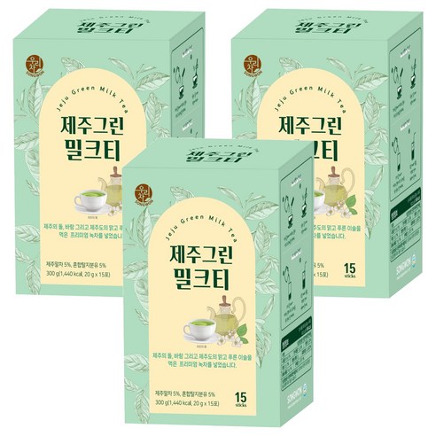 우리차 제주 그린 밀크티, 20g, 15개입, 3개