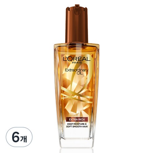 로레알파리 엑스트라오디네리 헤어오일 리치 브라운, 100ml, 6개