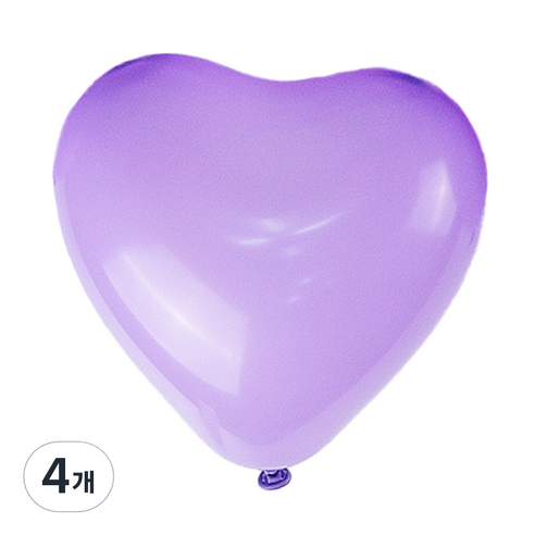 파티쇼 하트모양 풍선 스탠다드 15cm 100p, 라벤다, 4개