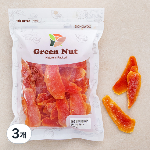 그린너트 건파파야 슬라이스, 400g, 3개