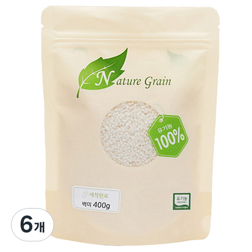 네이쳐그레인 유기농 백미 400g 이유식, 6개