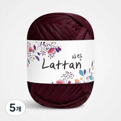 yarna 라탄 라피아 뜨개실 40g, 16번 무광, 5개