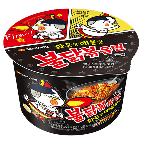 불닭볶음면 큰컵 105g, 1개